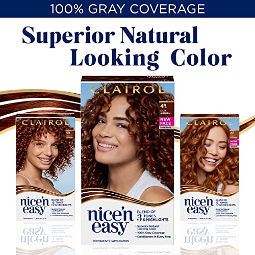 Clairol Nice'n Easy Permanent Hair Dye, 4r Dark Auburn Hair Color, pacote de 1