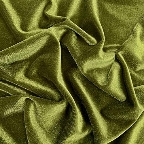 Princess Olive Green Polyster Spandex Stretth Velvet Fabric para arcos, envoltórios de cabeça, nós superiores, scrunchies,