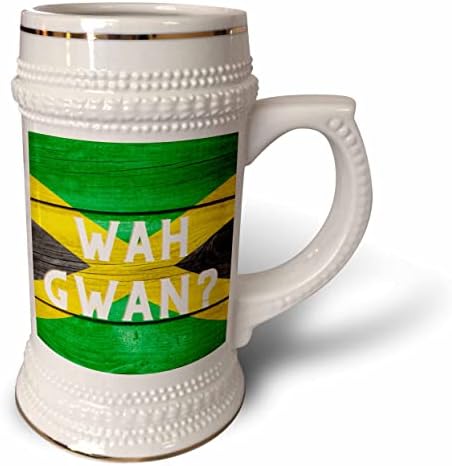 Imagem 3drose das palavras wah gwan com bandeira jamaicana - 22oz de caneca