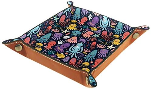 Lyetny Cartoon Sea Animal Organizador Bandeja Caixa de armazenamento Bandeja de mesa de mesa Caddy Alteração de troca