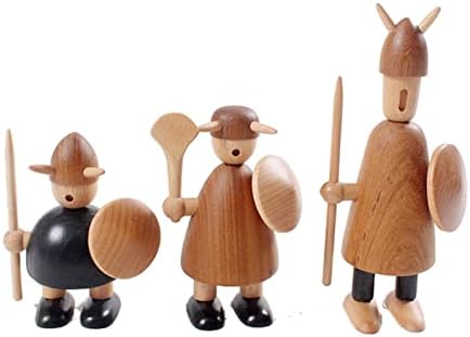 Festa do Zsyxm para Decoração em casa de brinquedos como para Creative Christmas Original Wood Escultura Vikings Presente de aniversário