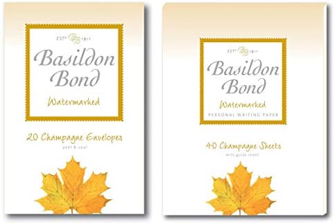 Basildon Bond No 3 Champagne Paper Retings Conjunto de redação inclui escrita e envelopes