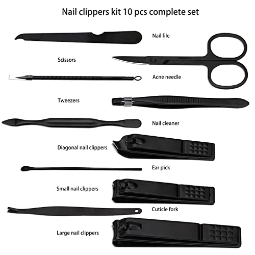 Glamne Manicure Conjunto de unhas Clippers Kit Professional Ferramentas de cuidados com unhas de aço inoxidável com caixa