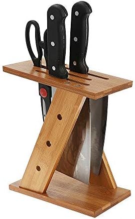 Miaohy Kitchen Tool Selder Rack portátil Creative Z Shape Knives Rack de armazenamento Ferramenta de madeira Blocos