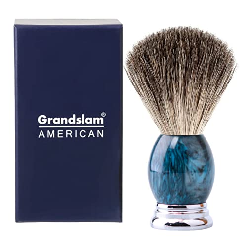 Brush de barbear de nylon sintético do Grandslam com alça longa de resina, nó de pincel de 18 mm, escova de barbear para homens,