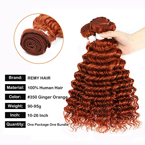 Pacote de cabelo humano de cor de gengibre de onda profunda 1 pacote 1 pacote Remy Humano