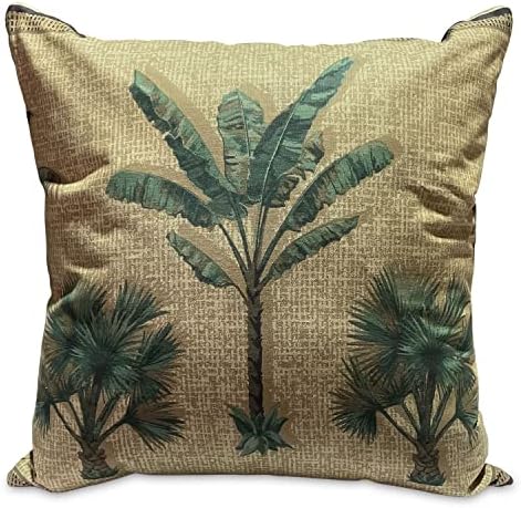 Visi-One Karin Maki Kona Palm Tree Tree Decorativo Tropical Pillow Pillow, 18 x 18 polegadas, marrom