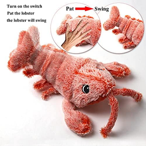 Brinquedos de lagosta flopping para gatos e cães pequenos, brinquedos de gatos de brinquedos de gatinho de catnip para gatos internos,