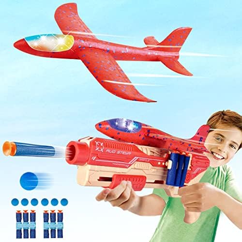 DQIXFOI Lançador de avião Toys, brinquedo de avião de espuma para meninos de 8 a 12 anos, 2 Plano de catapulta do modo de vôo, brinquedos ao ar livre para crianças de 4 a 8