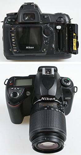 Câmera D70S com 55-200mm F 4-5.6 Lente Ed com tampa frontal, capuz de lente, manual, baterias