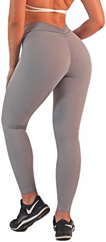 Zioccie feminino v-back scrunch butgings perneiras amanteigadas de coragem alta de cintura alta calça de ginástica de ginástica