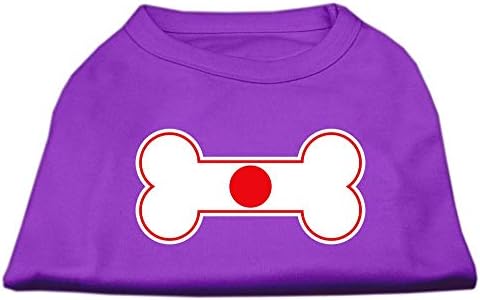 Bandeira Japan em forma de osso Camisa de cachorro impressão roxa xxl