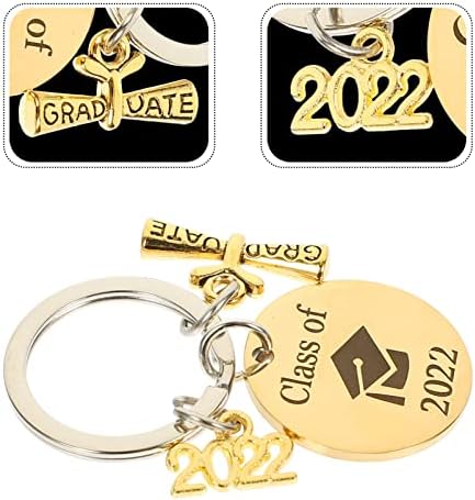 Chave de graduação da faculdade Class de anel Key -Key de Keychain Keychain tags Tags de chaves inspiradas Class de graduação de KeyChain de 2022 Favor de festa para a classe de 2022 parabéns graduados