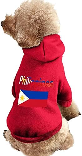 Bandeira das Filipinas Fashion Pet Hoodies roupas de cachorro macias e macias suéter de estimação durável com chapéu