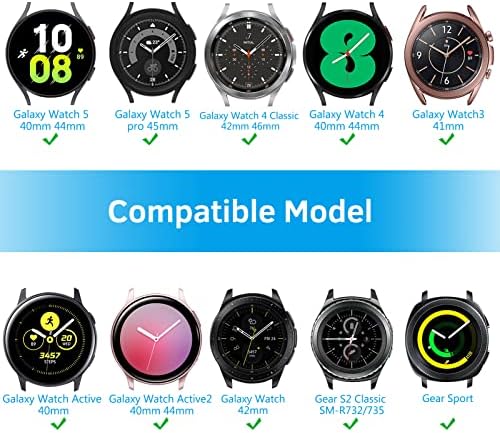 Fintie Bands Compatível com Samsung Galaxy Watch 5 40mm/44mm/pro 45mm & Galaxy Watch 4 40mm/44mm e clássico 42mm/46mm 2021, release rápida de 20mm RELUME