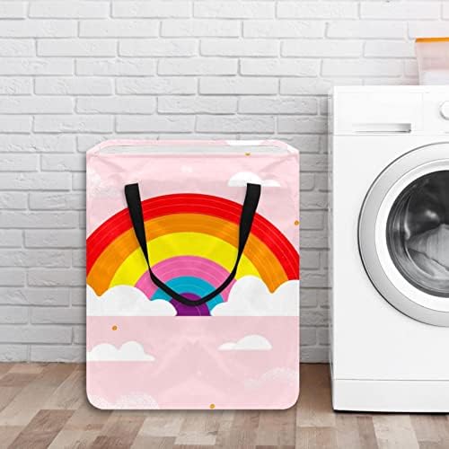Rainbow Pink Print Collapsible Laundry Horse, 60l de lavanderia à prova d'água de lavar roupa de lavar roupa de roupas de roupas para