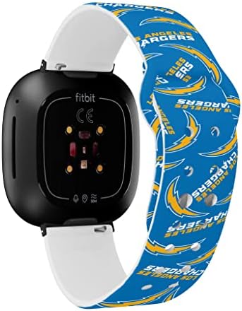 Time de jogo Los Angeles Chargers HD Watch Band compatível com Fitbit Versa 3 e Sense