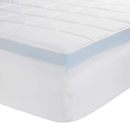 Basics Basics Down-Alternative Gussected Mattress Bed Topper Pad com espuma de memória de 3 polegadas, acolchoada, respirável, ajustada-Twin XL