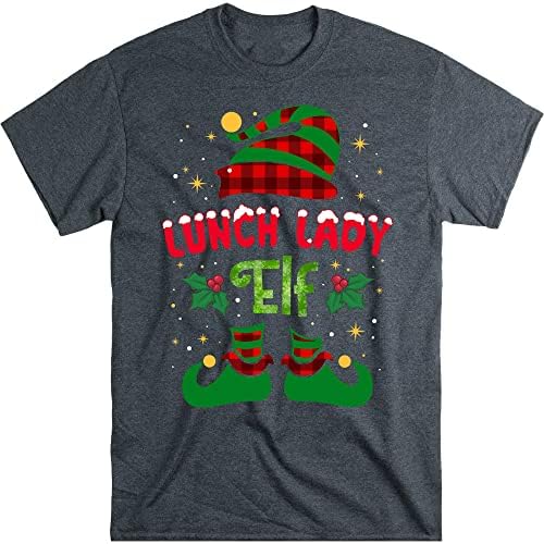 Almoço Lady Elf camisa, almoço de camisa de Natal, camisa de almoço de Natal, camisa da equipe de cafeteria, camiseta do almoço, camiseta de Natal