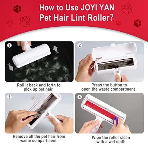 Joyi Yan 3 peças Kit de limpeza de banho de animais de estimação Removedor de cabelo inclui rolo de remoção de cabelo, luvas de limpeza de animais de estimação e escova portátil para tratar o cabelo de estimação sobras de roupas de mobiliário para cães gatos