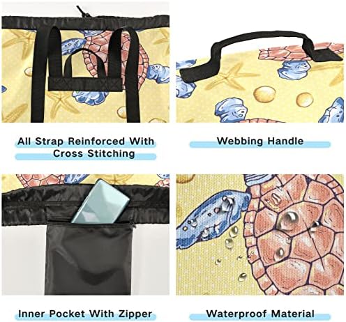 Bolsa de lavanderia de nylon de tartaruga colorida - Fechamento de cordão de travamento e bolsas grandes laváveis ​​para a