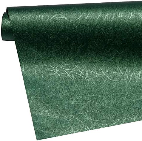 Rolo de papel de embrulho wrapaholic - Mini Roll - 17 polegadas x 16,5 pés - verde e preto reversíveis para aniversário, férias, casamento,