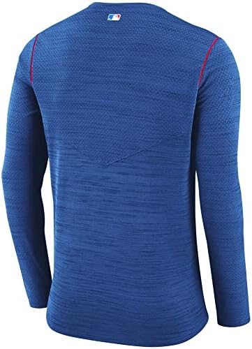 Nike Men's Chicago Cubs Autentic Collection Breathe Long Sleeve Performance T -Shirt - Royal