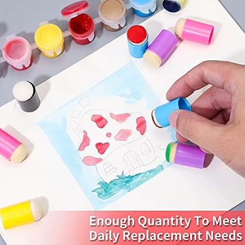 60 peças esponja dedo daubers pintando dedo pintagem de esponja desenho de desenho de esponja de esponja conjunto para