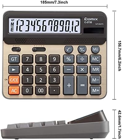 Calculadora de desktop comix, grandes chaves de computador e capacidade de calda de 20 folhas da moda