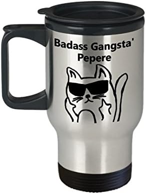 Caneca de viagem de café pepere 'badass gangsta'
