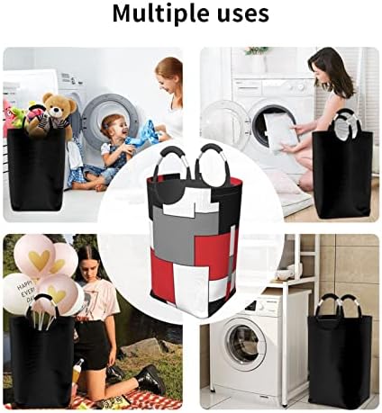 Duduho vermelho branco preto preto cesta de lavanderia de geometria com alças Handles Lavanderia Toys de armazenamento Organizador