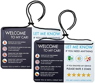 Nivrana Rideshare Car Sign 2-Pack-melhores relações com os clientes, classificações mais altas e mais dicas com sinal universal,
