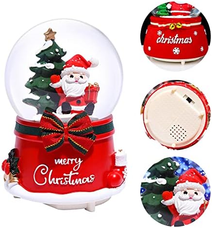 U-Buyhouse Christmas Snow Globe com 7 músicas e 7 luzes coloridas Caixa de música decoração para meninas garotas infantas