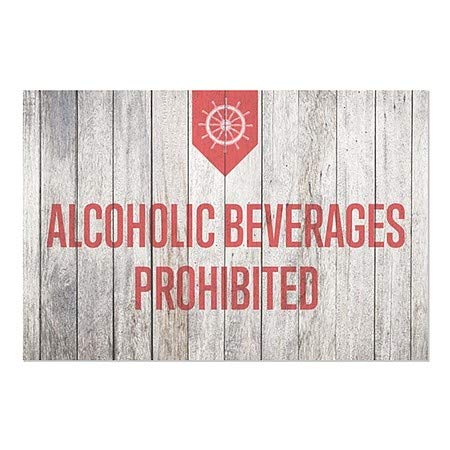 CGSIGNLAB | Bebidas alcoólicas proibidas -núticas de madeira Janela se apega | 30 x20