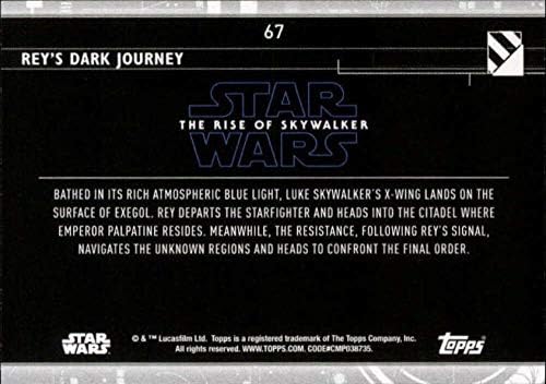 2020 Topps Star Wars The Rise of Skywalker Série 2#67 Cartão de negociação de jornada escura de Rey