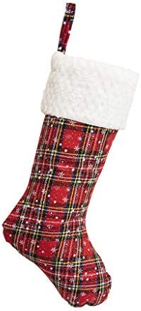 XIOS Decoração de Natal Férias de inverno Mini manta de meia de Natal com punhos de punho de punho de punho -presente espelho de porco e ventilador