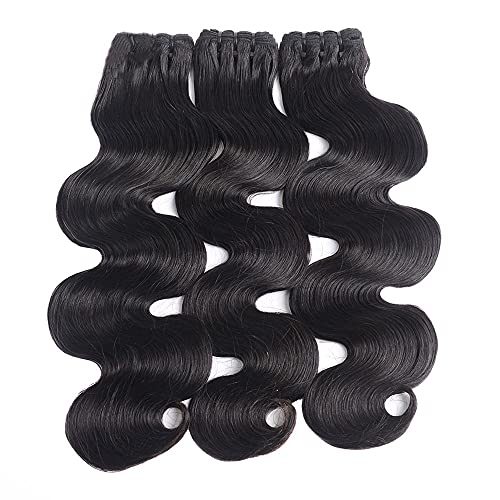 Pacotes de cabelo humano Extensão brasileira de cabelo virgem 3 pacote corporal Pacotes de onda corporal cor preta