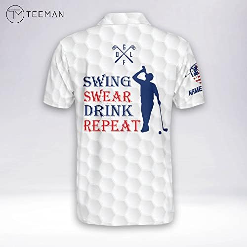 Teeman personalizou camisas de golfe divertidas para homens, camisas de golfe loucas para homens, camisa de golfe pólo de manga curta para equipe