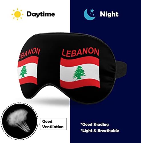 Bandeira da máscara ocular do Líbano para o Blackout Night Blackfold com cinta ajustável para homens mulheres viajam de ioga
