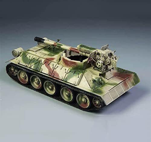 FMOCHANGMDP Tanque 3D Puzzles Modelos de plástico kits, 1/35 Escala Síria T-34/D-30 122mm Modelo de obus, brinquedos adultos e presente
