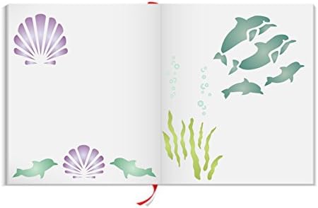 Estêncil de golfinho - estênceis de cartão de peixe marinho para cartões de pintura