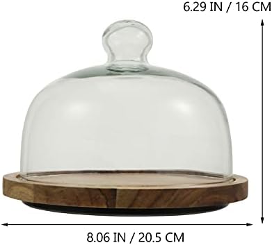 Doitool Bolo de vidro cúpula bolo de vidro bolo de vidro bolo de vidro Dome capa de sobremesa Stand com tampa de tampa de cúpula
