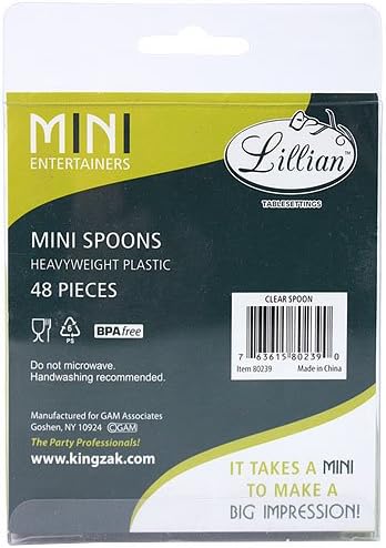 Lillian Mini Plastic Spoons, 48 ​​pacote, claro