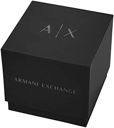 AX ARMANI troca de três mãos masculina banda de silicone preto