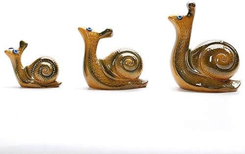 Cerâmica 3pcs Família de caracol fofa Decorações quentes e presente de animais interessantes para animais de chá animais de chá