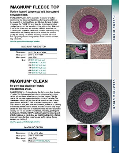 CS Unitec 96710 Magnum Fleece Top Finishing and Polishing Disc, 4-1/2 Diâmetro, 7/8 Arbor, 80 Grit