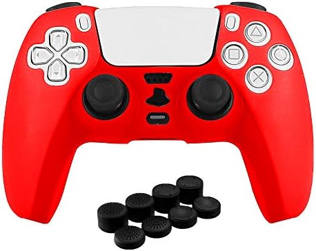 PS5 Controller Cover Skin Silicone completo com 8 bônus de garras de polegar