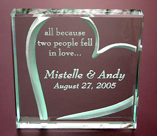 Crystal etch Placa de casamento personalizada: duas pessoas se apaixonaram