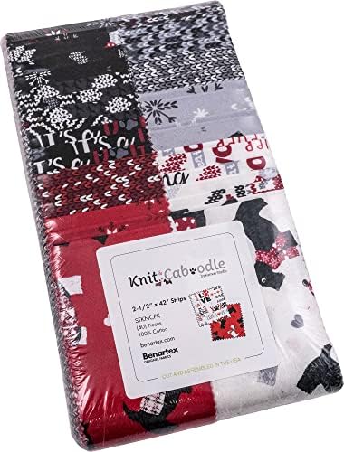 Kanvas Studio Knit & Caboodle Strip-Pies 40 Tiras de 2,5 polegadas Jelly Roll Benartex, 2,5 polegadas, Stkncpk