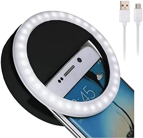 Kamine recarregável Selfie Clip-On Flash Ring Light para iPhone Samsung iPad e outros smartphones, i-deal para tiktok, luz do telefone, menina maquiagem, fotografia, vídeo Camara